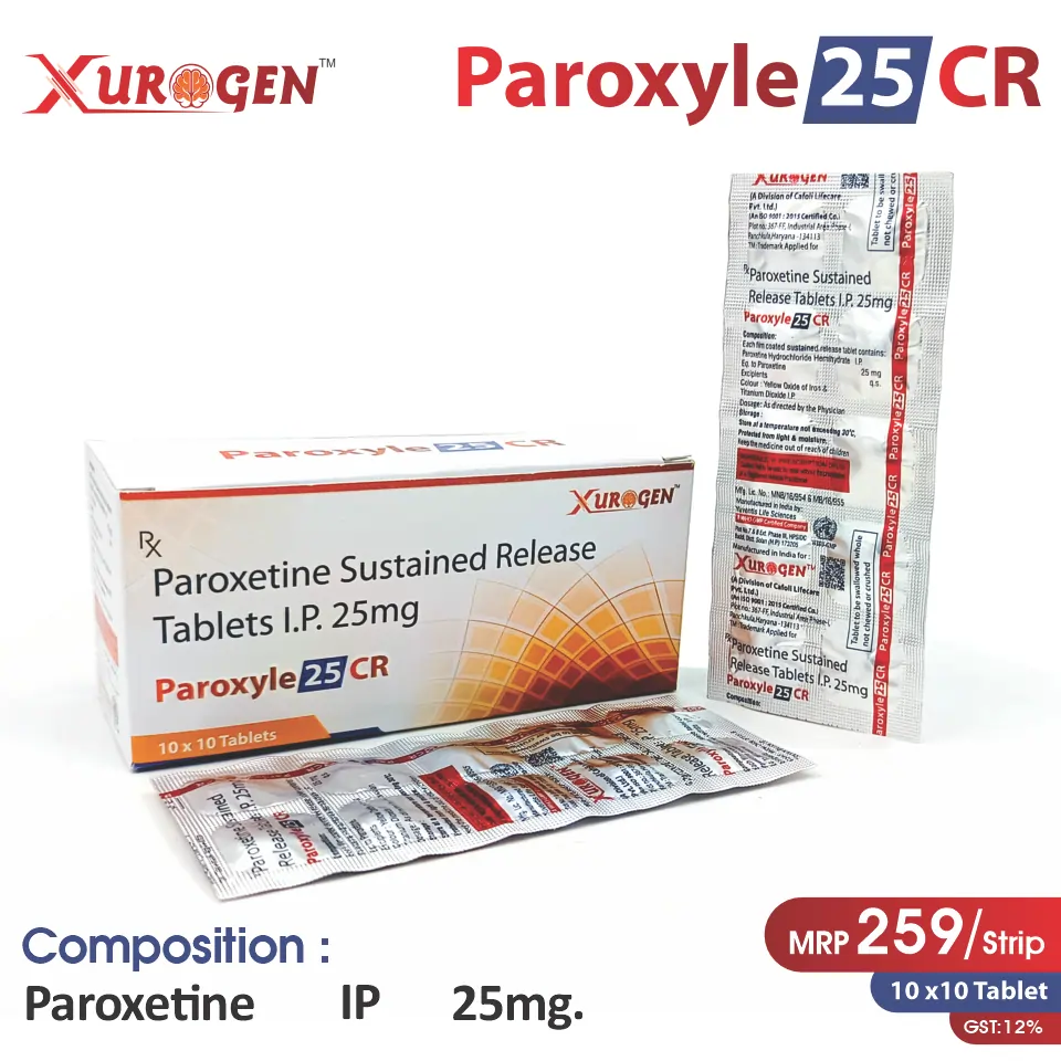 Paroxetine 25mg PR Tablet | Best Price for PCD Pharma Franchise in Antidepressant Segment